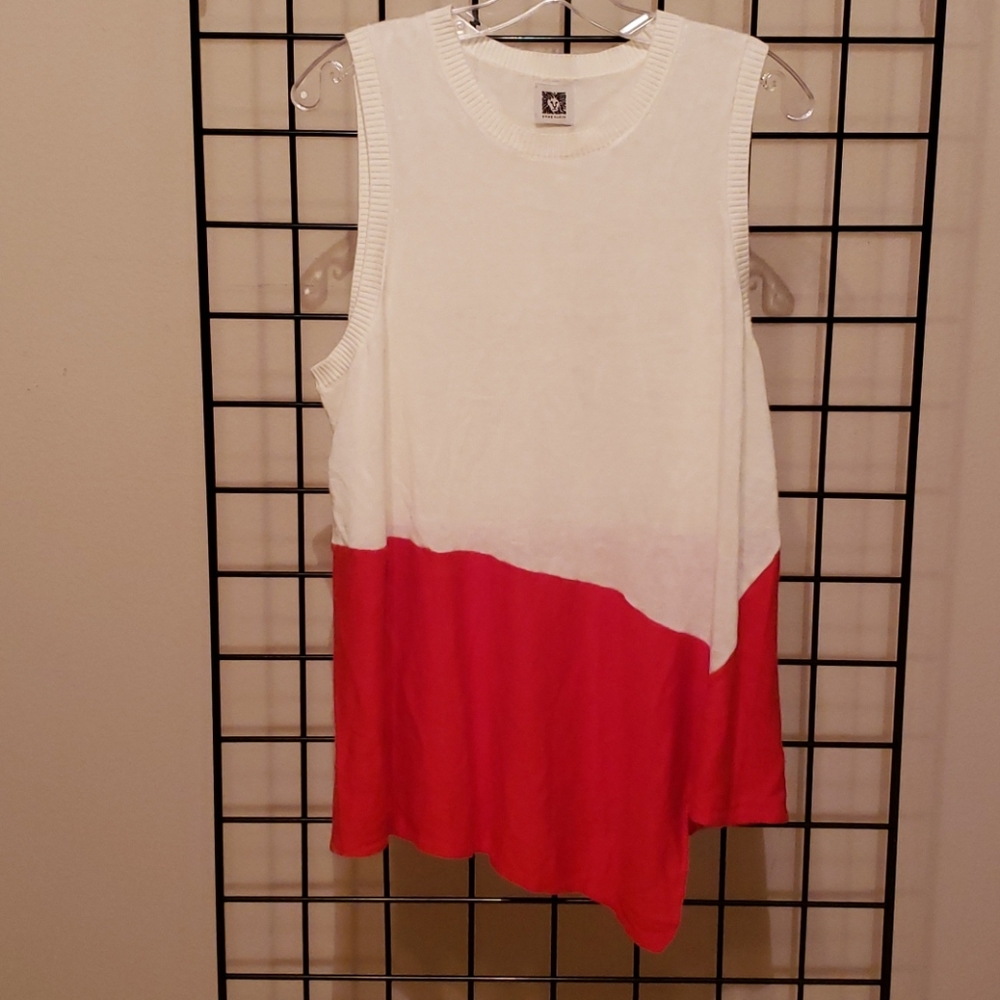 Anne Klein asymmetrical sweater tank sz xl